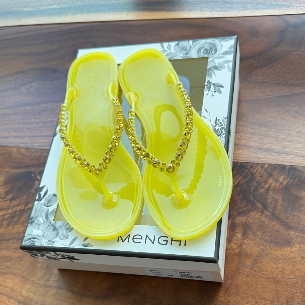 Menghi Yellow Swarovski Krystal Sandals